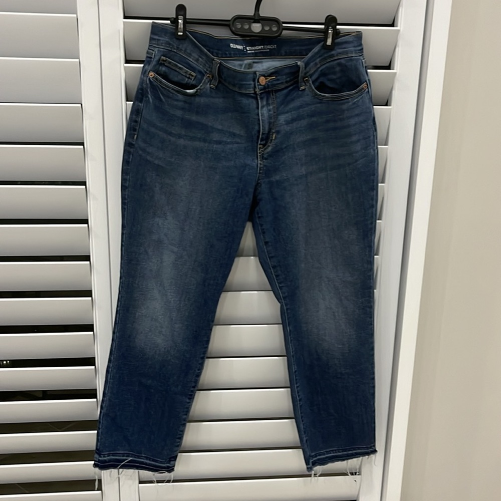old navy straight mid rise jeans